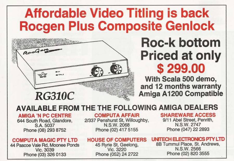 Roctec RocGen Plus - Zeitgenössische Werbung - Datum: 1994-10, Herkunft: AU