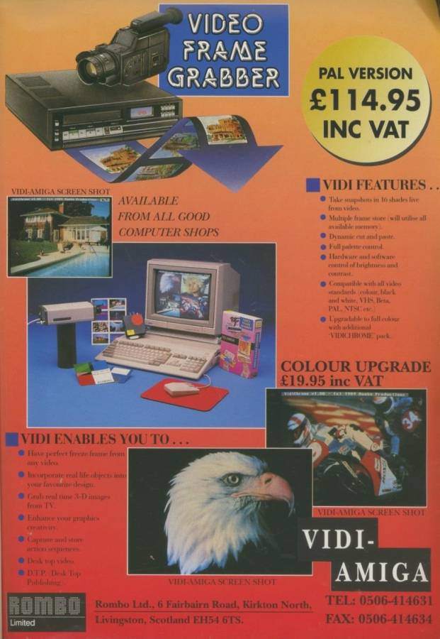 Rombo Productions Vidi-Amiga - Vintage Advert - Date: 1990-04, Origin: GB