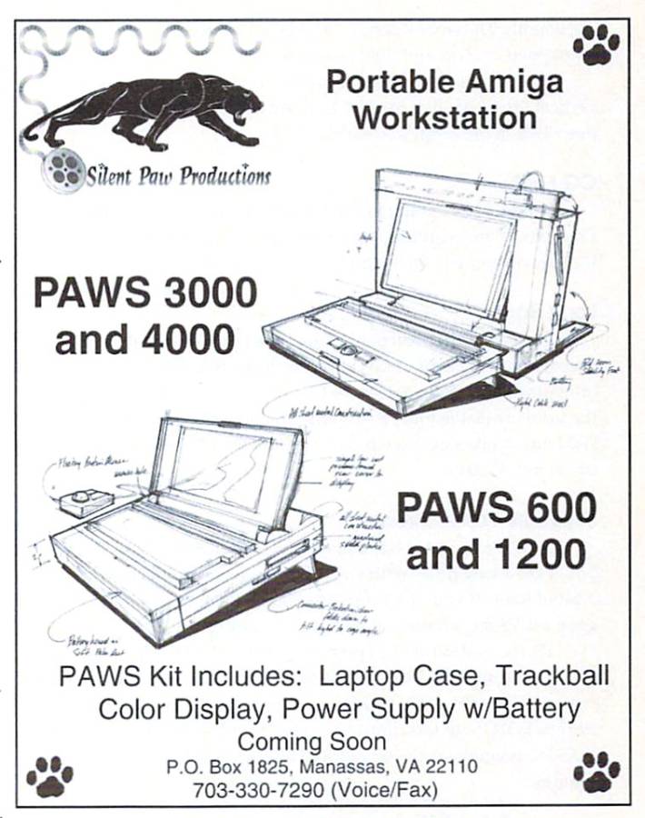Silent Paw Productions Portable Amiga Workstation (PAWS) - Zeitgenössische Werbung - Datum: 1995-05, Herkunft: US