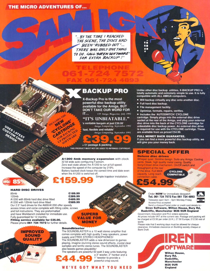 Siren Software Turbotech A41200 (CB117) - Zeitgen&ouml;ssische Werbung - Datum: 1993-10, Herkunft: UK