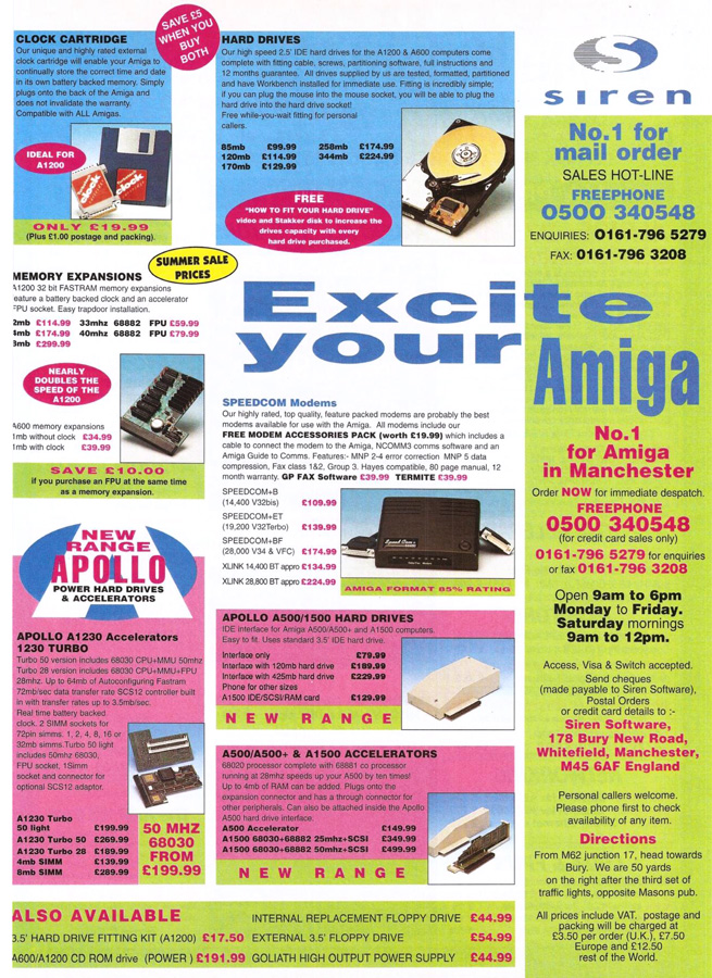 Siren Software Turbotech A41200 (CB117) - Zeitgen&ouml;ssische Werbung - Datum: 1995-08, Herkunft: UK