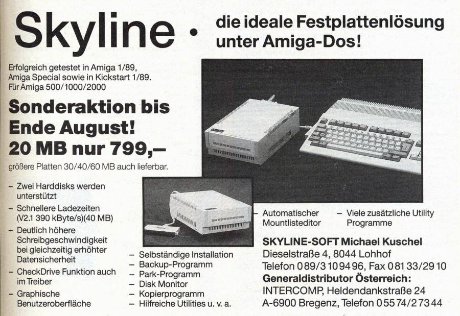 Skyline Soft CHD-AG1/20 - Vintage Advert - Date: 1989-07, Origin: DE