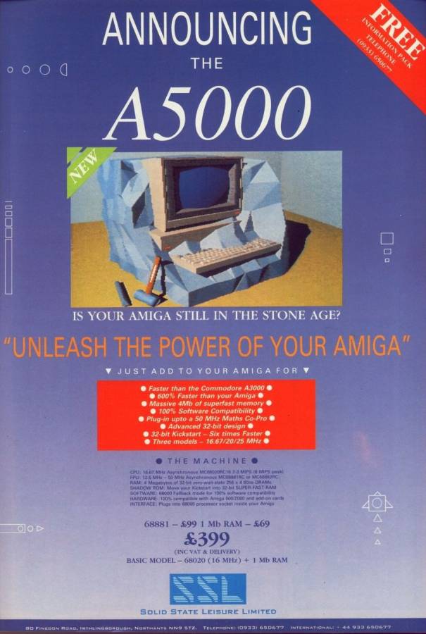 Solid State Leisure A5000 - Zeitgenössische Werbung - Datum: 1990-11, Herkunft: GB