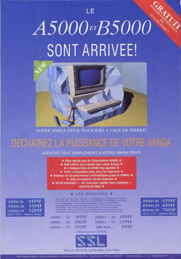 Solid State Leisure A5000 - Zeitgenössische Werbung - Datum: 1990-11, Herkunft: FR