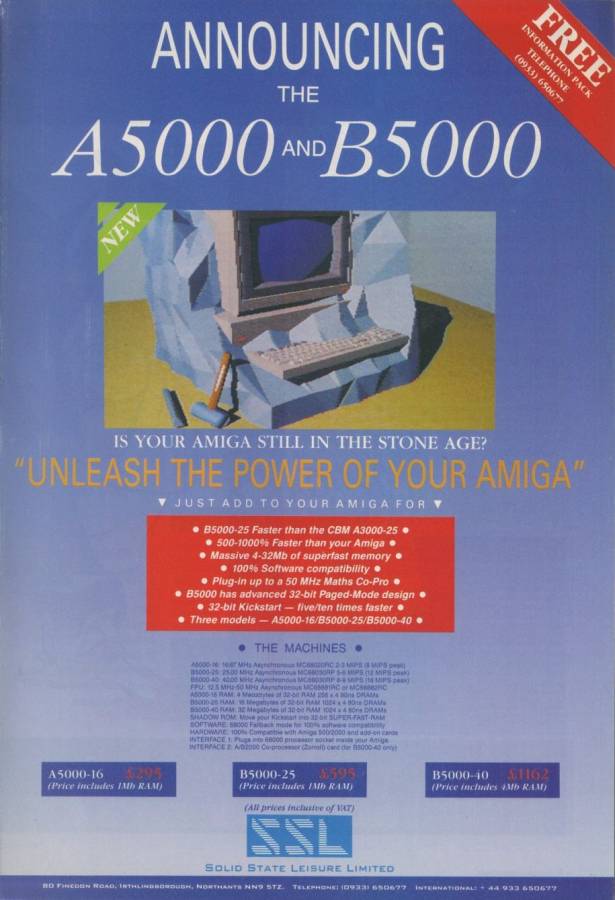 Solid State Leisure A5000 - Zeitgenössische Werbung - Datum: 1991-03, Herkunft: GB