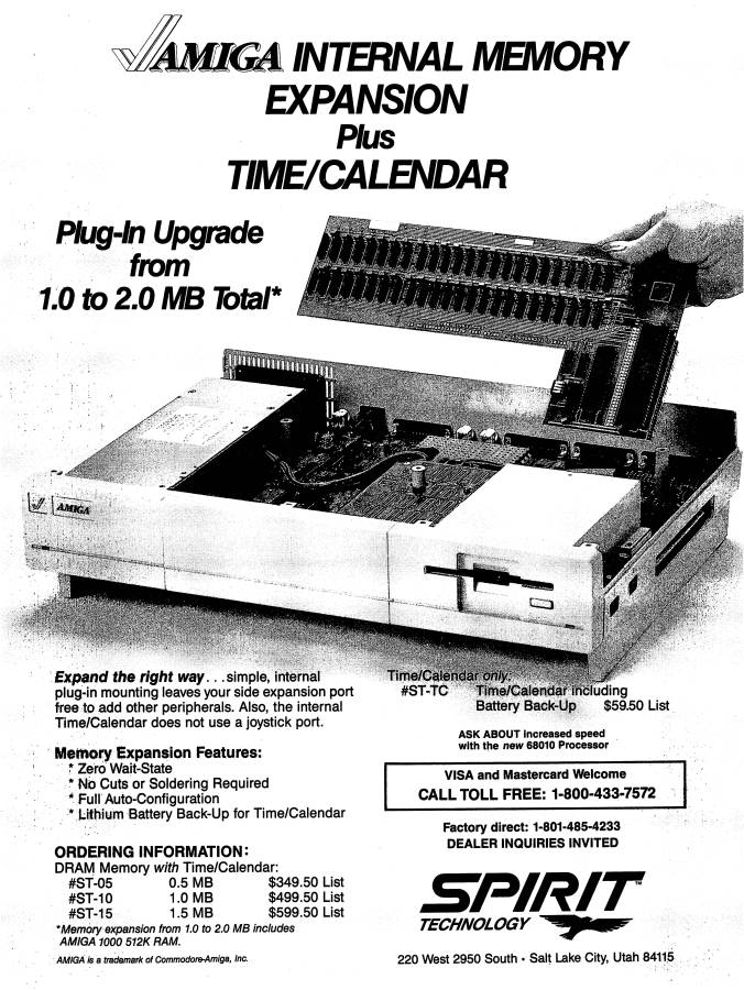 Spirit Technology Inboard 1000 - Zeitgenössische Werbung - Datum: 1987-04, Herkunft: US