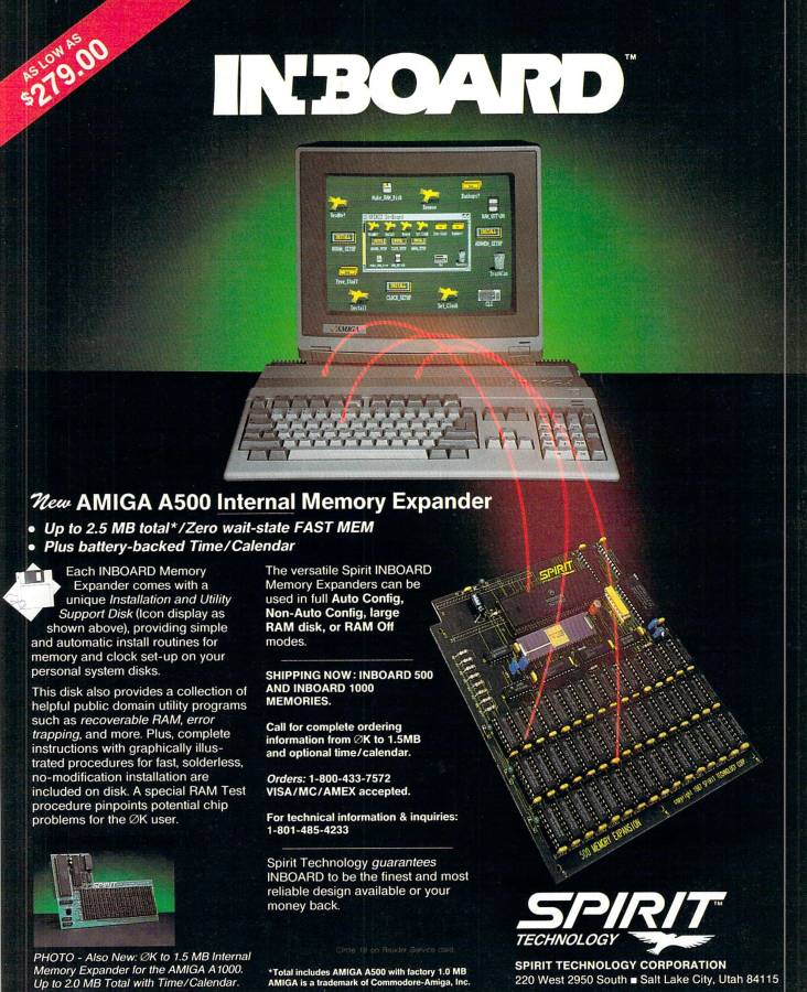 Spirit Technology Inboard 1000 - Zeitgenössische Werbung - Datum: 1987-11, Herkunft: US