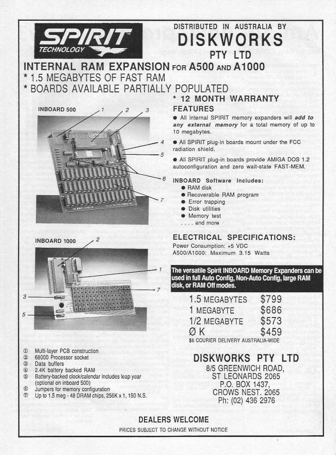 Spirit Technology Inboard 500 - Vintage Ad (Datum: 1988-01, Herkunft: AU)