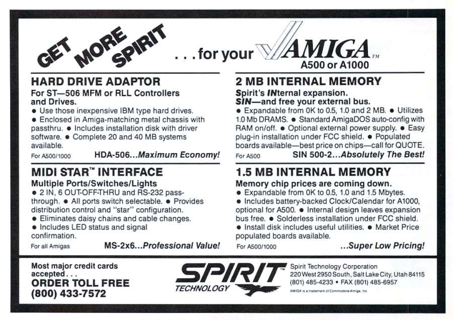 Spirit Technology MIDI-STAR - Vintage Advert - Date: 1988-11, Origin: US