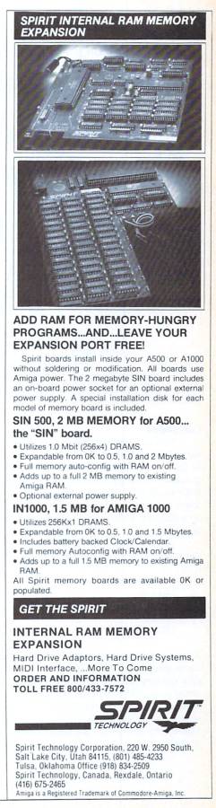 Spirit Technology SIN500-2 - Zeitgenössische Werbung - Datum: 1989-05, Herkunft: US