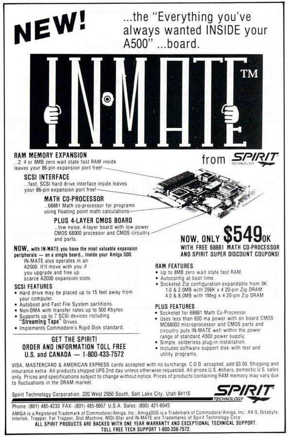 Spirit Technology InMate - Vintage Ad (Datum: 1990-12, Herkunft: US)