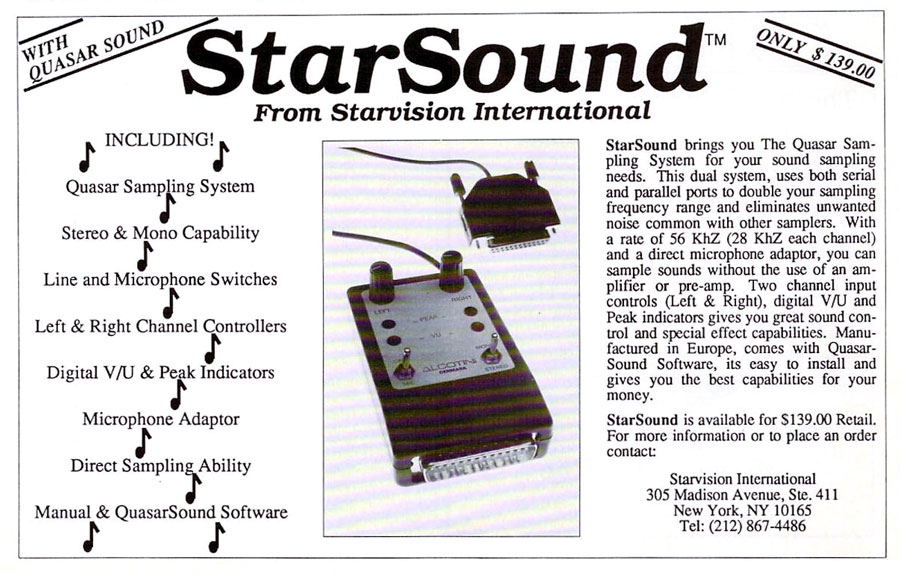 Starvision International StarSound - Vintage Advert - Date: 1989-03, Origin: US