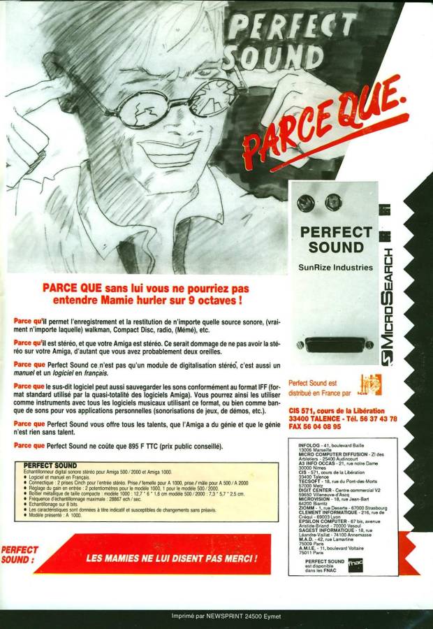 Sunrize Industries Perfect Sound - Zeitgenössische Werbung - Datum: 1989-01, Herkunft: FR