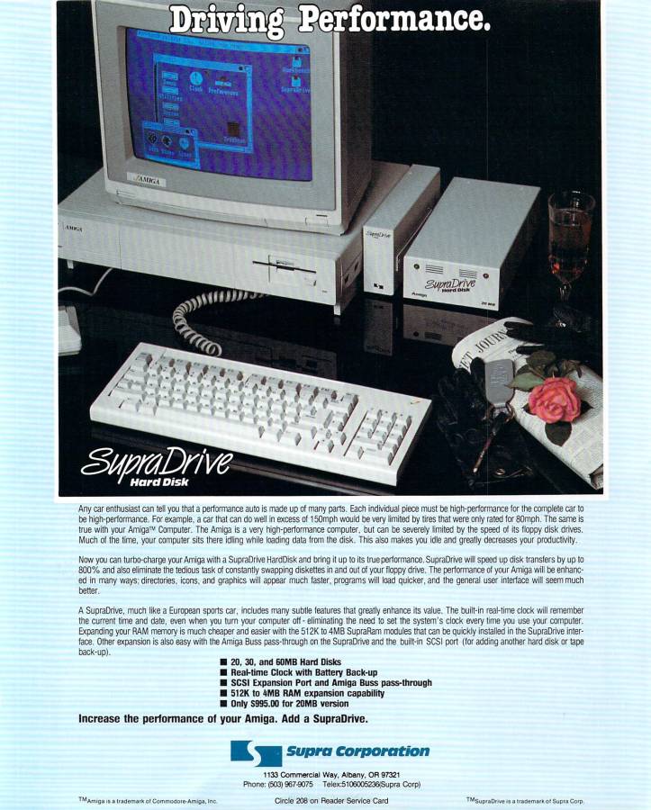 Supra SupraDrive 4×4 - Zeitgenössische Werbung - Datum: 1987-03, Herkunft: US