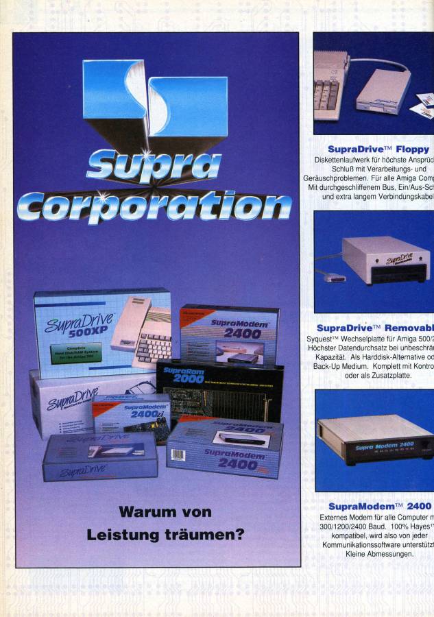 Supra SupraDrive 500XP (ByteSync) - Vintage Advert - Date: 1990-11, Origin: DE