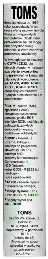 TOMS CDTV SCSI Interface - Zeitgen&ouml;ssische Werbung - Datum: 1995-05, Herkunft: PL