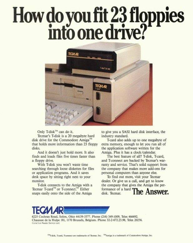 Tecmar T-Card & T-Disk - Vintage Advert - Date: 1986-05, Origin: US