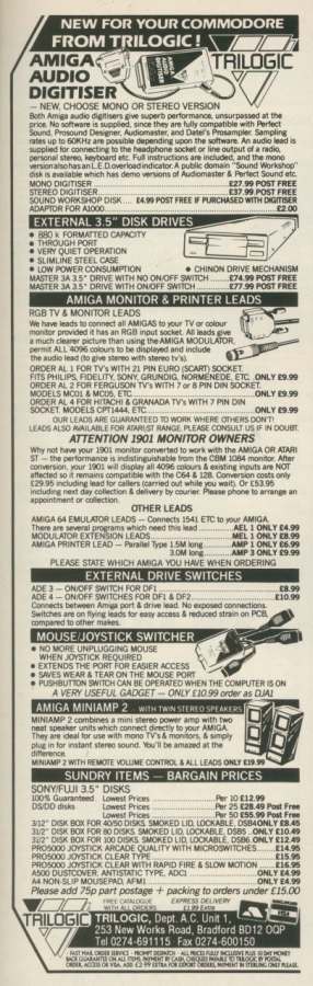 Trilogic Audio Digitiser - Vintage Advert - Date: 1989-06, Origin: GB
