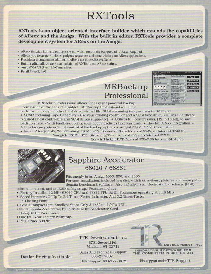 TTR Development Sapphire - Zeitgenössische Werbung - Datum: 1991-08, Herkunft: US