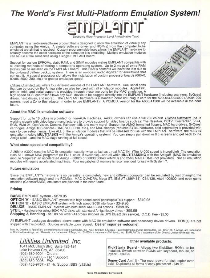 Utilities Unlimited Emplant - Zeitgenössische Werbung - Datum: 1993-06, Herkunft: US