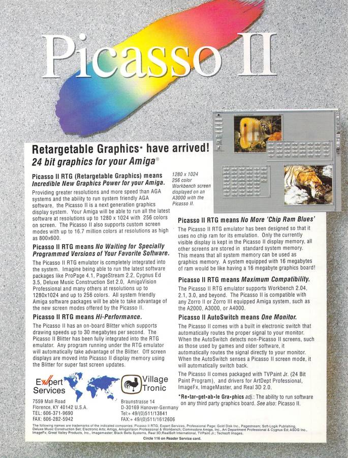 Village Tronic Picasso II - Zeitgenössische Werbung - Datum: 1993-11, Herkunft: US