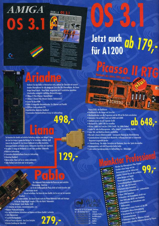 Village Tronic Picasso II - Zeitgenössische Werbung - Datum: 1995-02, Herkunft: DE