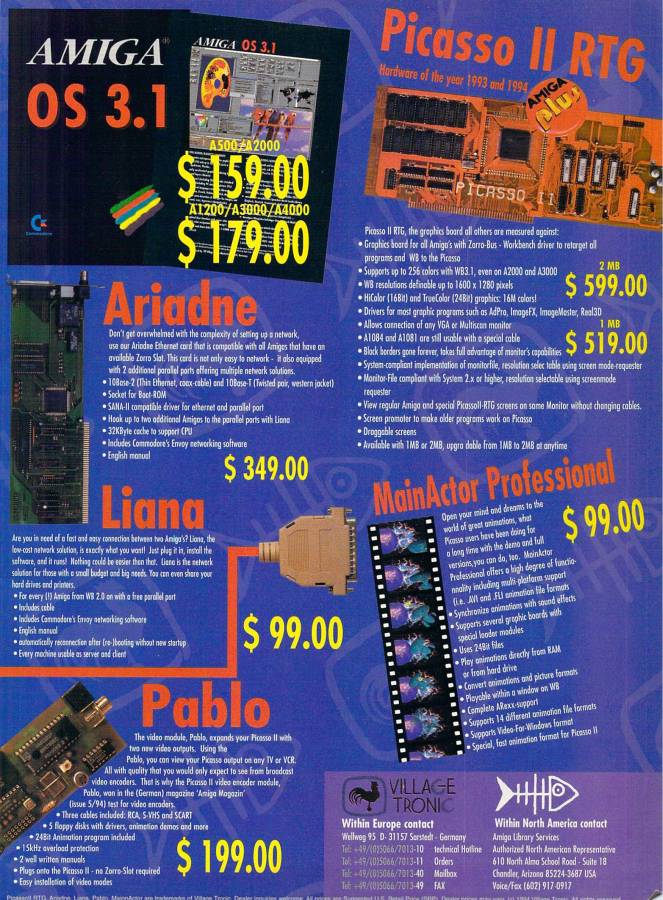 Village Tronic Pablo - Vintage Ad (Datum: 1995-03, Herkunft: US)