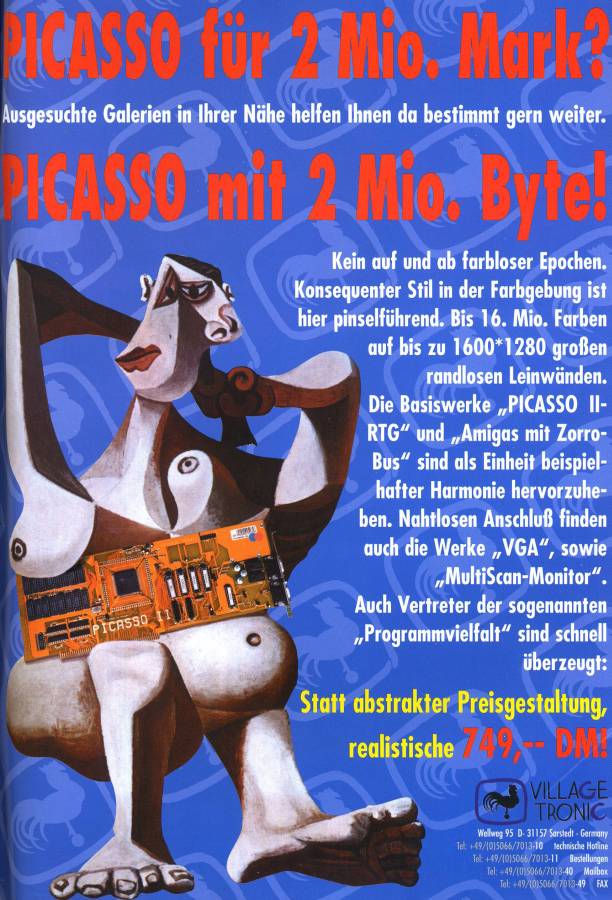 Village Tronic Picasso II - Zeitgenössische Werbung - Datum: 1995-04, Herkunft: DE