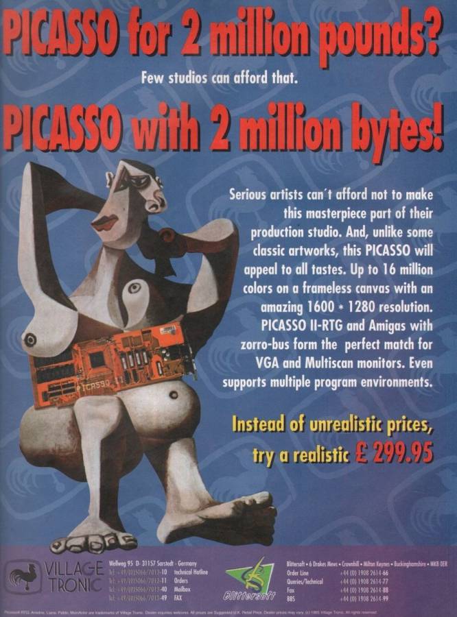 Village Tronic Picasso II - Zeitgenössische Werbung - Datum: 1995-06, Herkunft: GB
