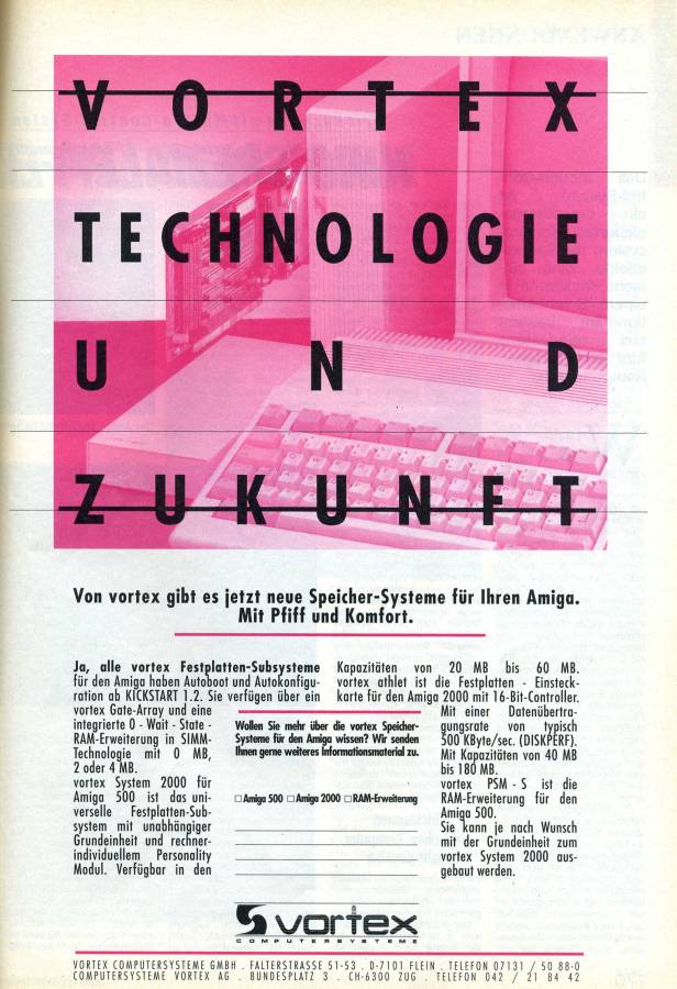 Vortex System 2000 - Vintage Ad (Datum: 1990-05, Herkunft: DE)