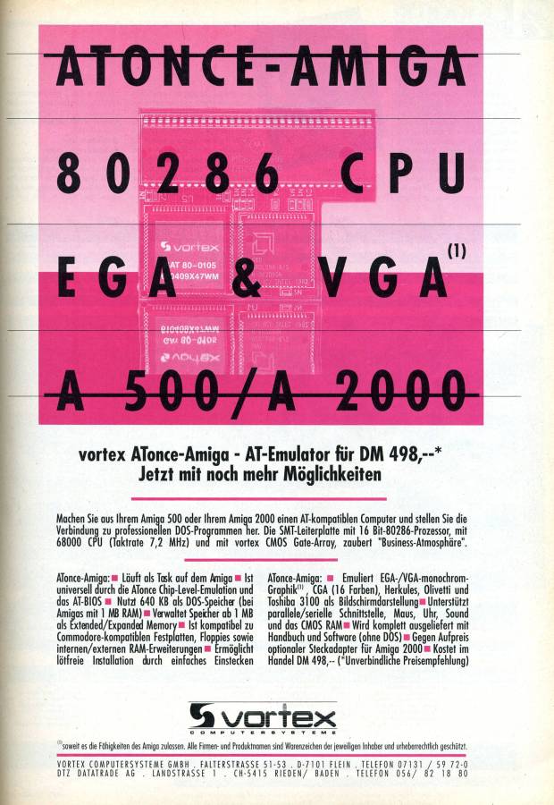 Vortex ATonce - Zeitgenössische Werbung - Datum: 1991-05, Herkunft: DE