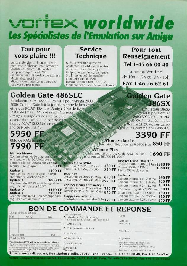 Vortex Golden Gate 386SX & 486SLC & 486SLC2 - Vintage Advert - Date: 1992-12, Origin: FR