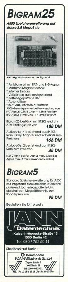 W.A.W. Elektronik BigRAM 25 - Zeitgenössische Werbung - Datum: 1991-01, Herkunft: DE