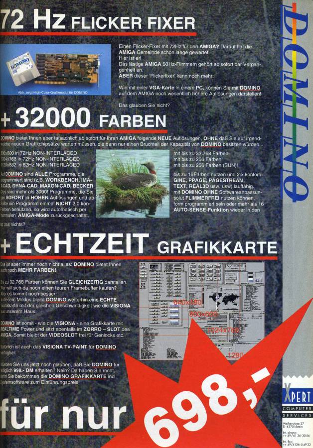 X-Pert Computer Services / Village Tronic Domino - Vintage Ad (Datum: 1992-10, Herkunft: DE)