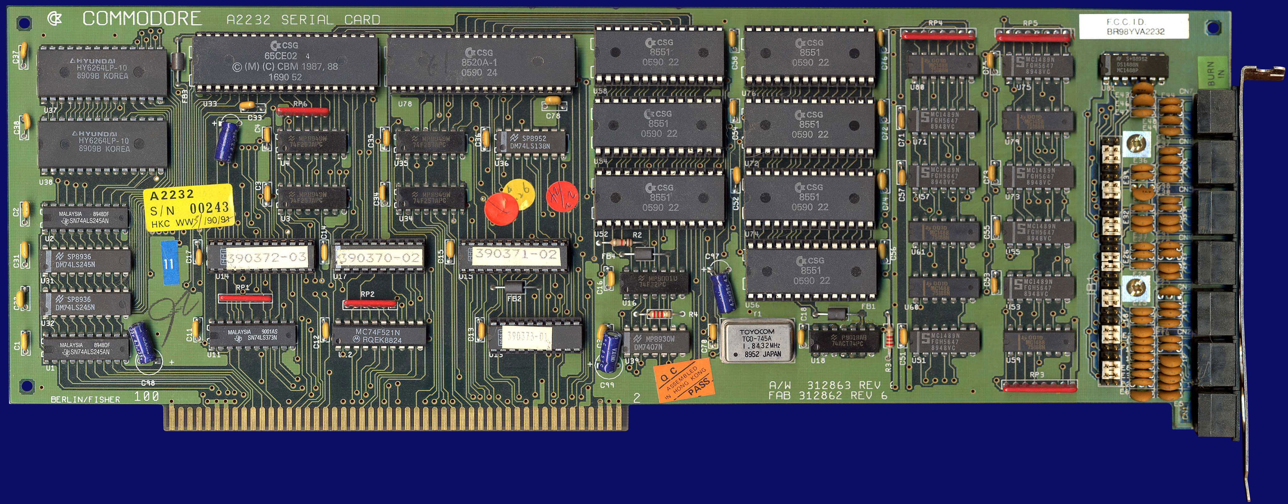 Commodore A2232 - Rev. 6, Vorderseite