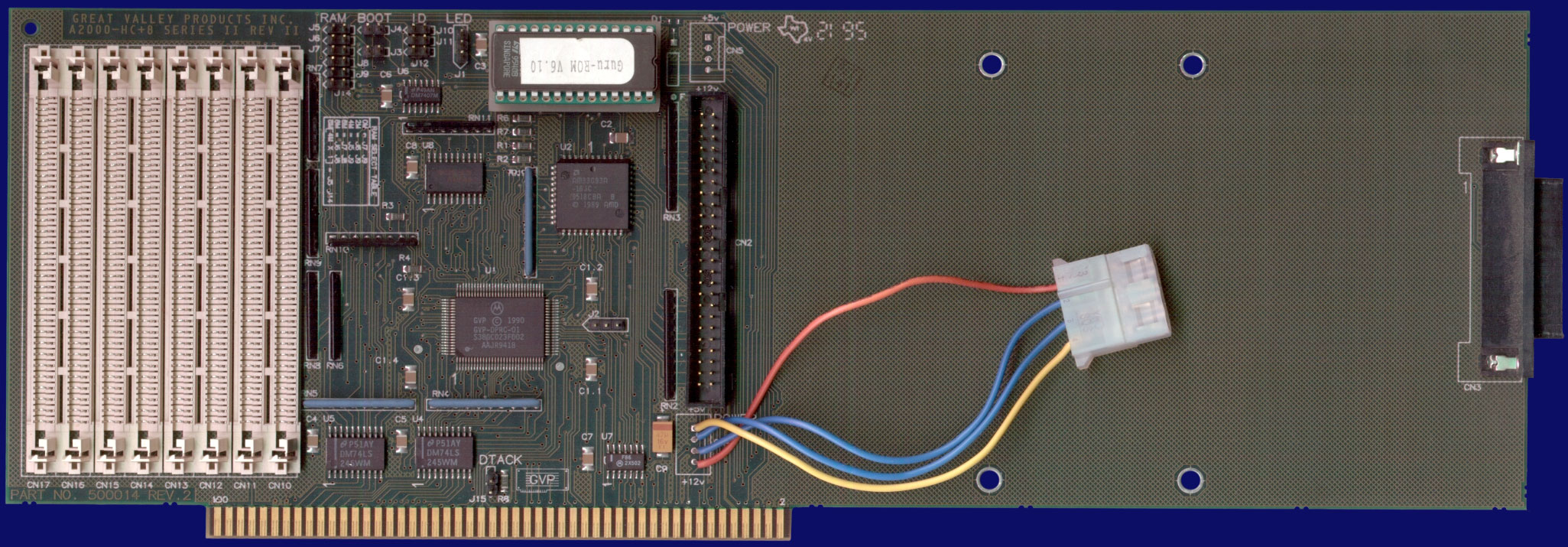 Great Valley Products Impact A2000-HC+8 Series II - Rev. II mit RAM und Guru-ROM, Vorderseite