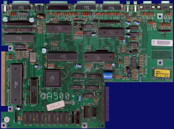 Commodore Amiga 500 & 500+ - Hauptplatine Rev. 8A (A500+), Vorderseite