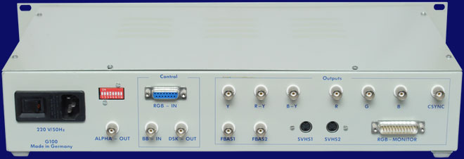 Videocomp G-100 - G-100 IV, Rückseite