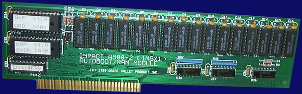 Great Valley Products Impact A500-SCSI - Autoboot- / RAM-Modul, Vorderseite